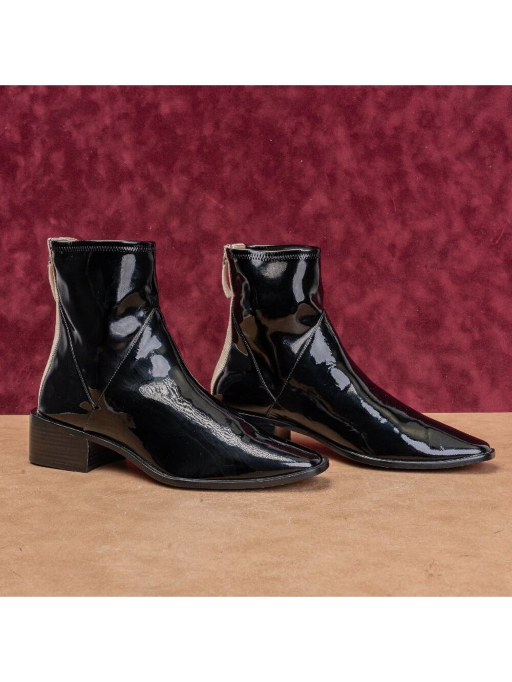 Linea Paolo Women Vitoria Black Patent Leather Dress Fashion Ankle Boots sz 11